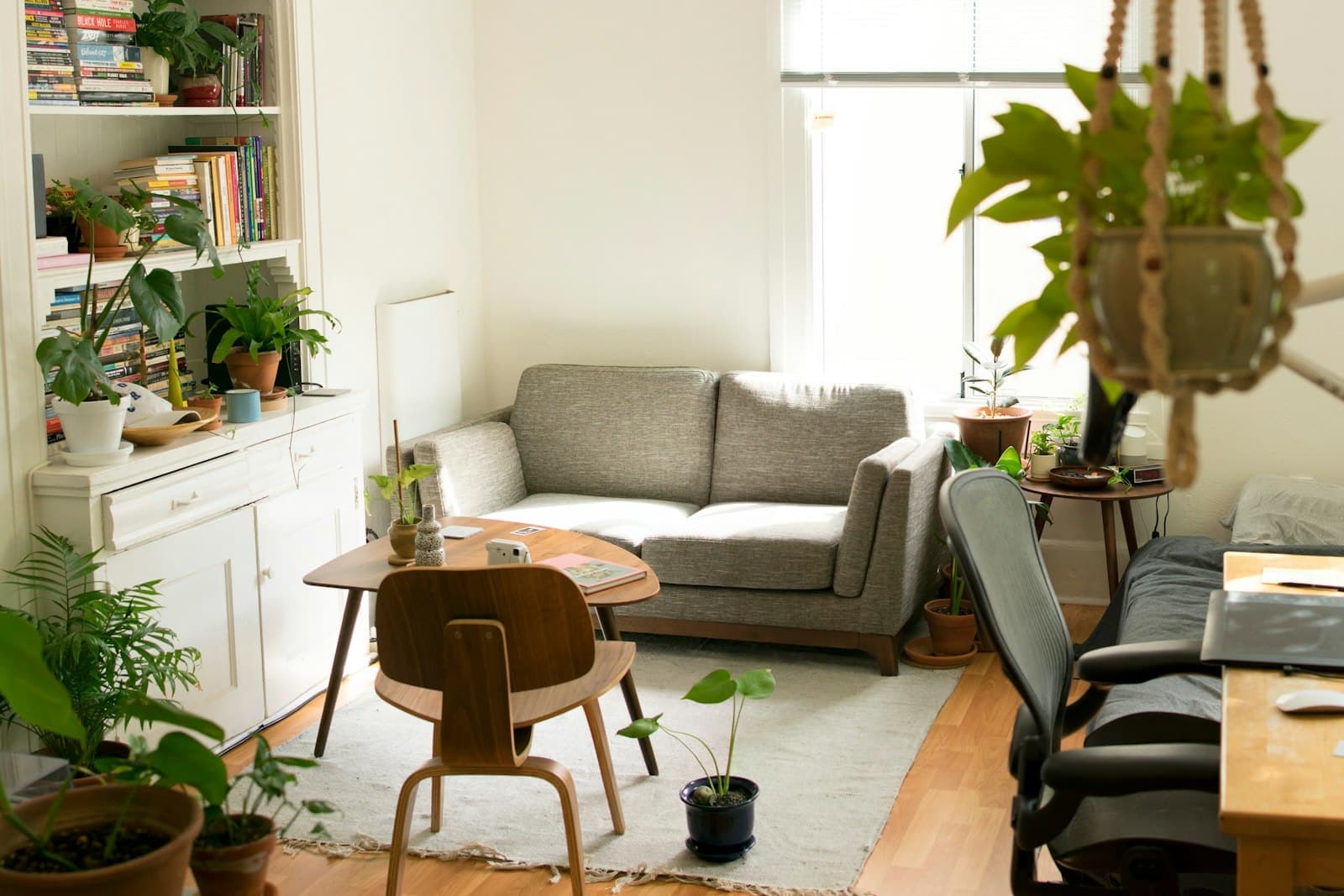 Living room opening onto the enclosed private garden